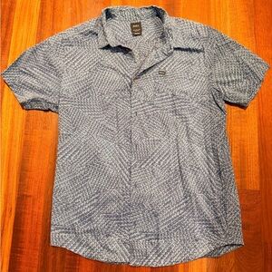 RVCA Blue Patterned Casual Button Down Shirt